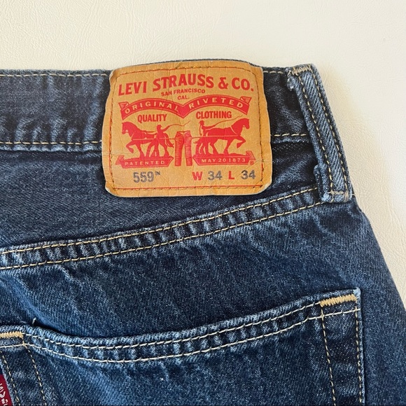 Levi’s Dark Blue Denim 559 34 x 34 Jeans B8/24 - Picture 5 of 10